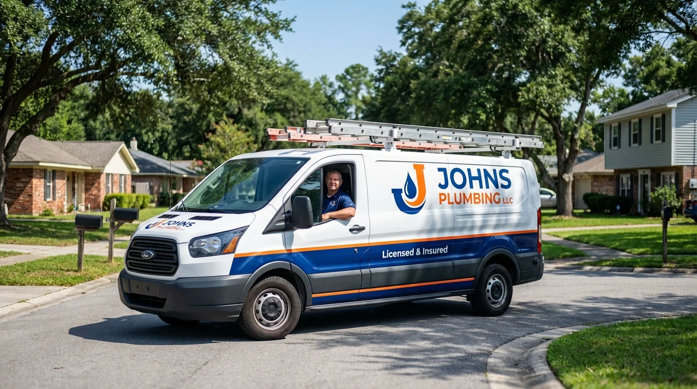 Johns Plumbing LLC service van in Barnsdall, OK