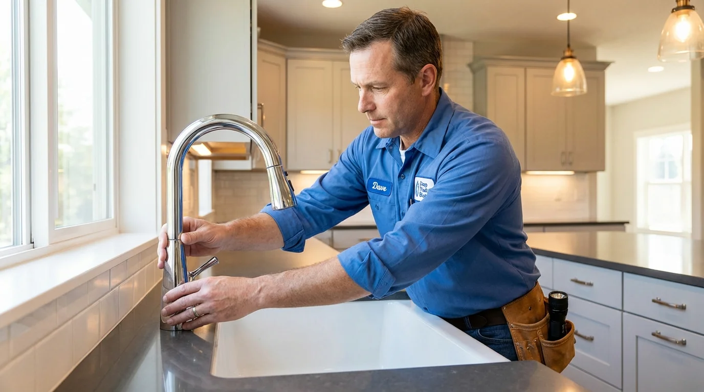 Kitchen faucet installation by Johns Plumbing LLC in Barnsdall